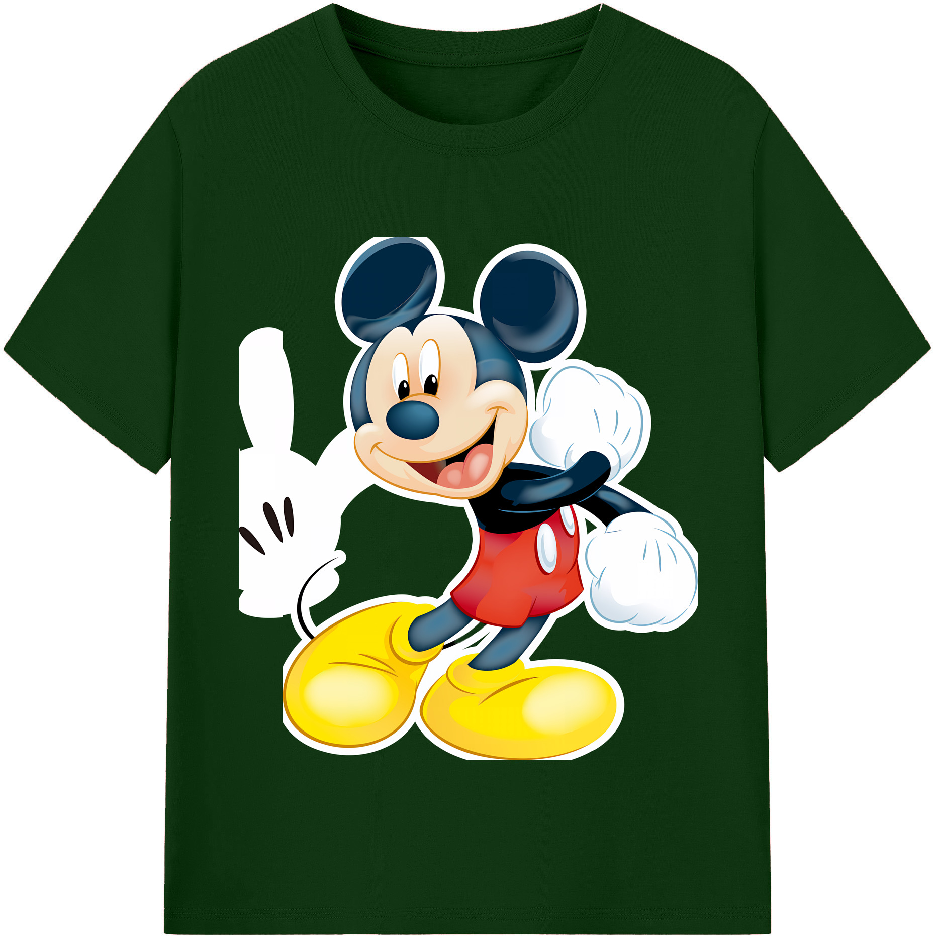 （画像用） ミッキーマウス Mickey Mouse 綿100％半袖Tシャツ（フロントプリント）